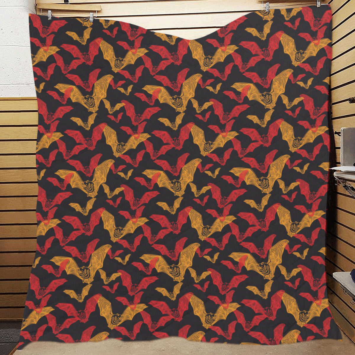 Bat Pattern Print Design 01 Premium Quilt