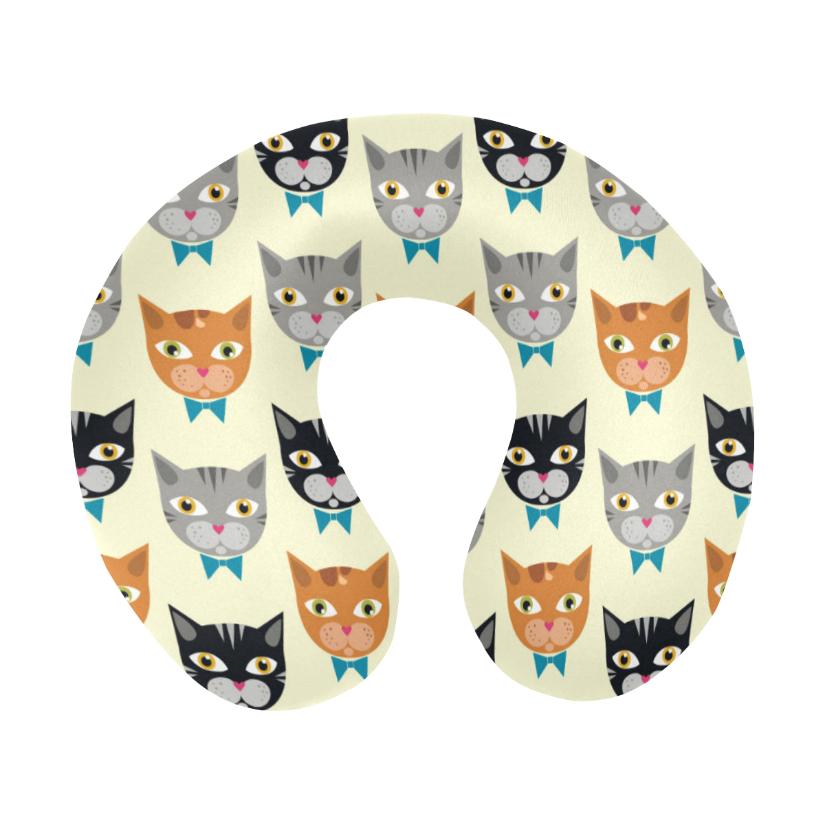 Cat Pattern Print Design 05 U-Shaped Travel Neck Pillow