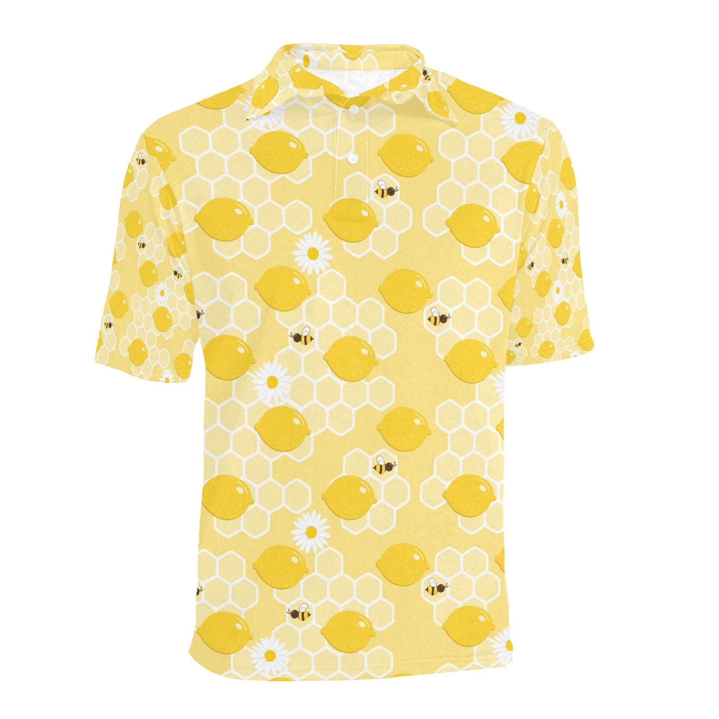 Honey Bee Honeycomb Print Design LKS3010 Men Polo Shirt