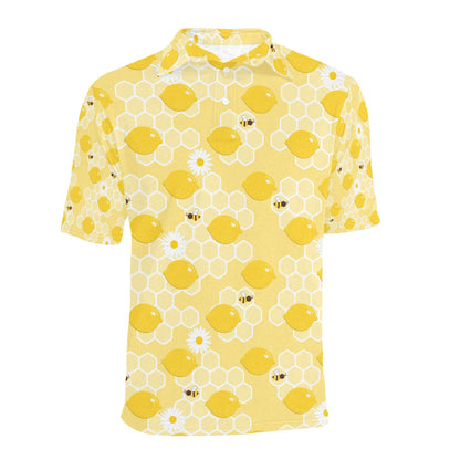 Honey Bee Honeycomb Print Design LKS3010 Men Polo Shirt