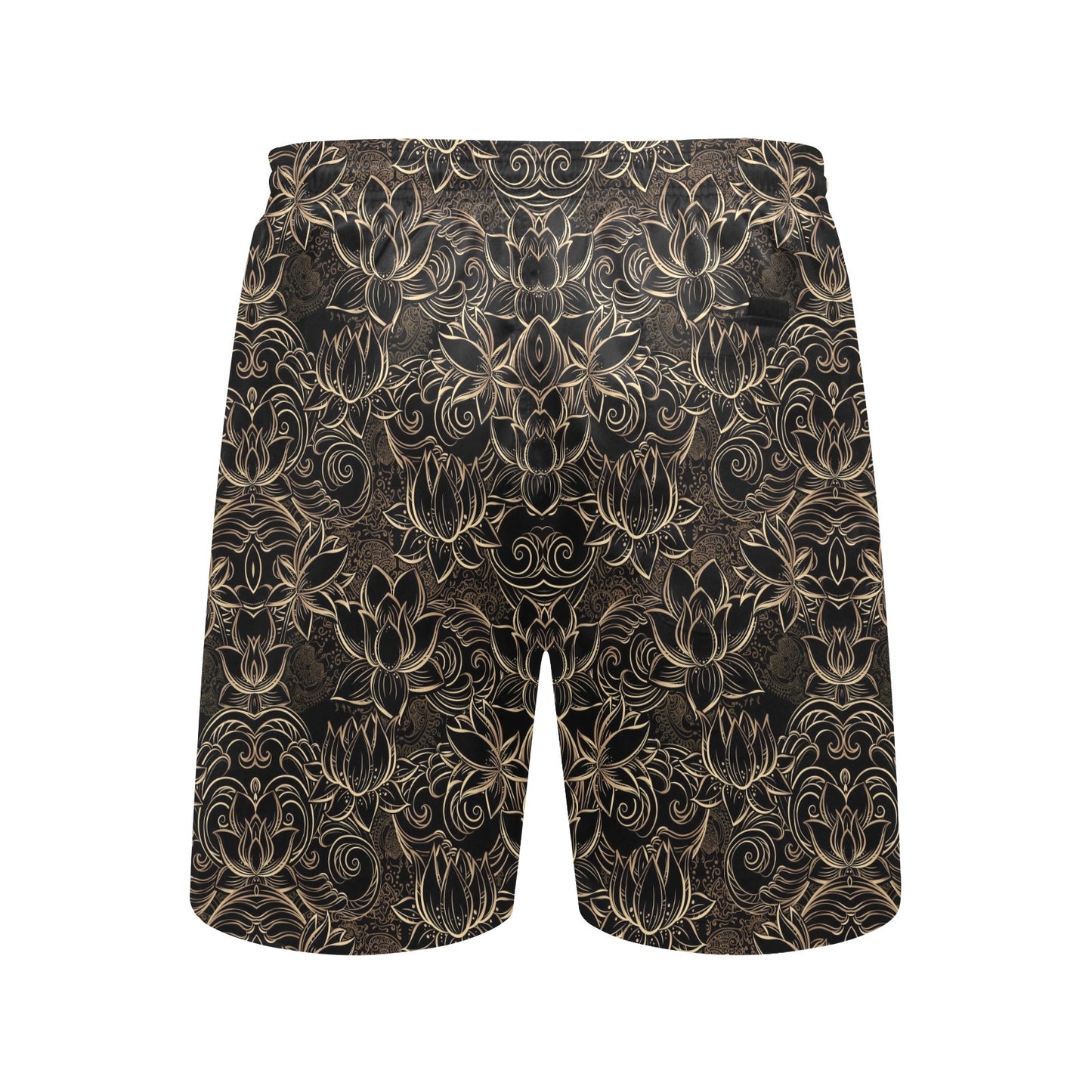 Lotus Gold Mandala Design Themed Men's Swim Trunks Beach Shorts