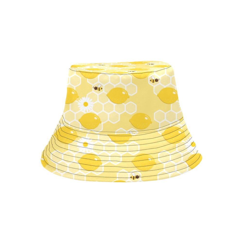 Honey Bee Honeycomb Print Design LKS3010 Unisex Bucket Hat