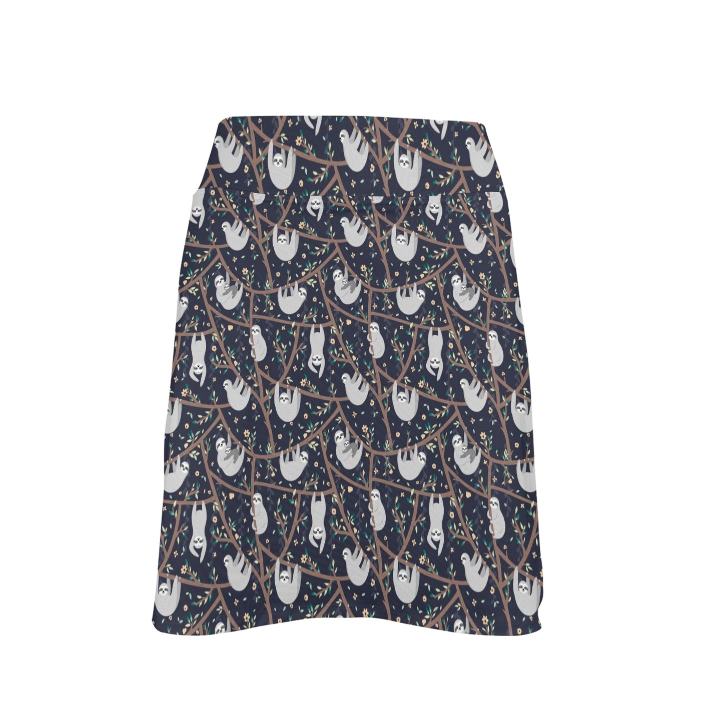 Sloth Happy Design Themed Print 17" Golf & Pickleball Skort with Pockets