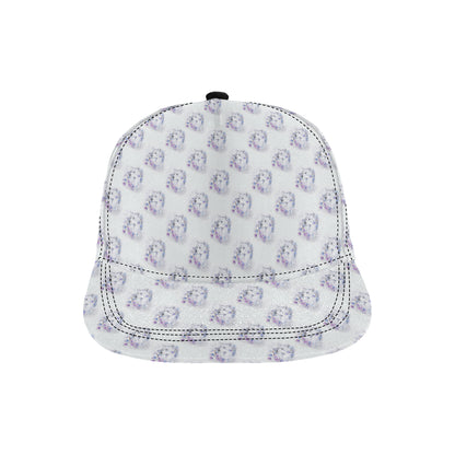 Wolf with Flower Print Design Snapback Cap