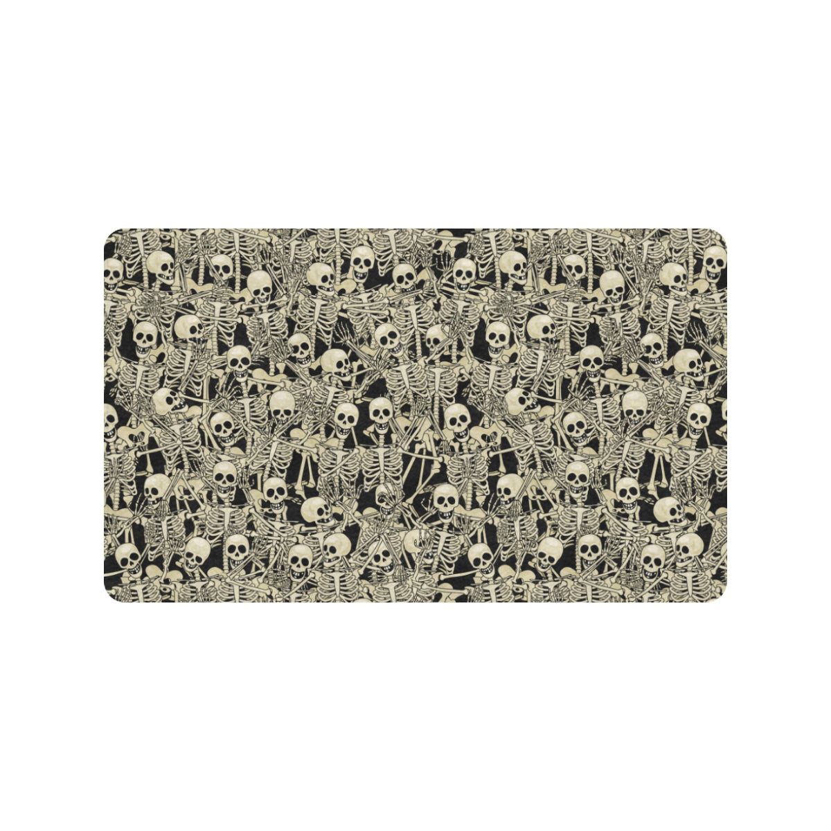 Skeleton Design Print Rubber Doormat
