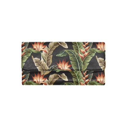 Tropical Flower Pattern Print Design TF014 Women's Trifold Wallet