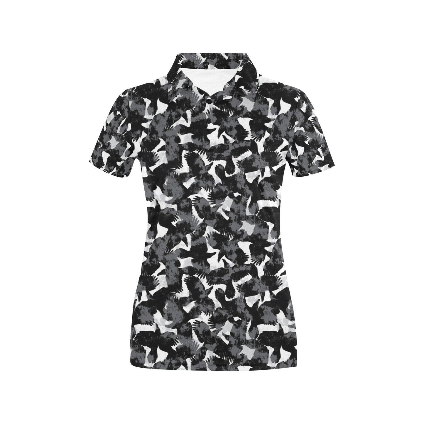 Crow Pattern Print Design 01 Women's Polo Shirt