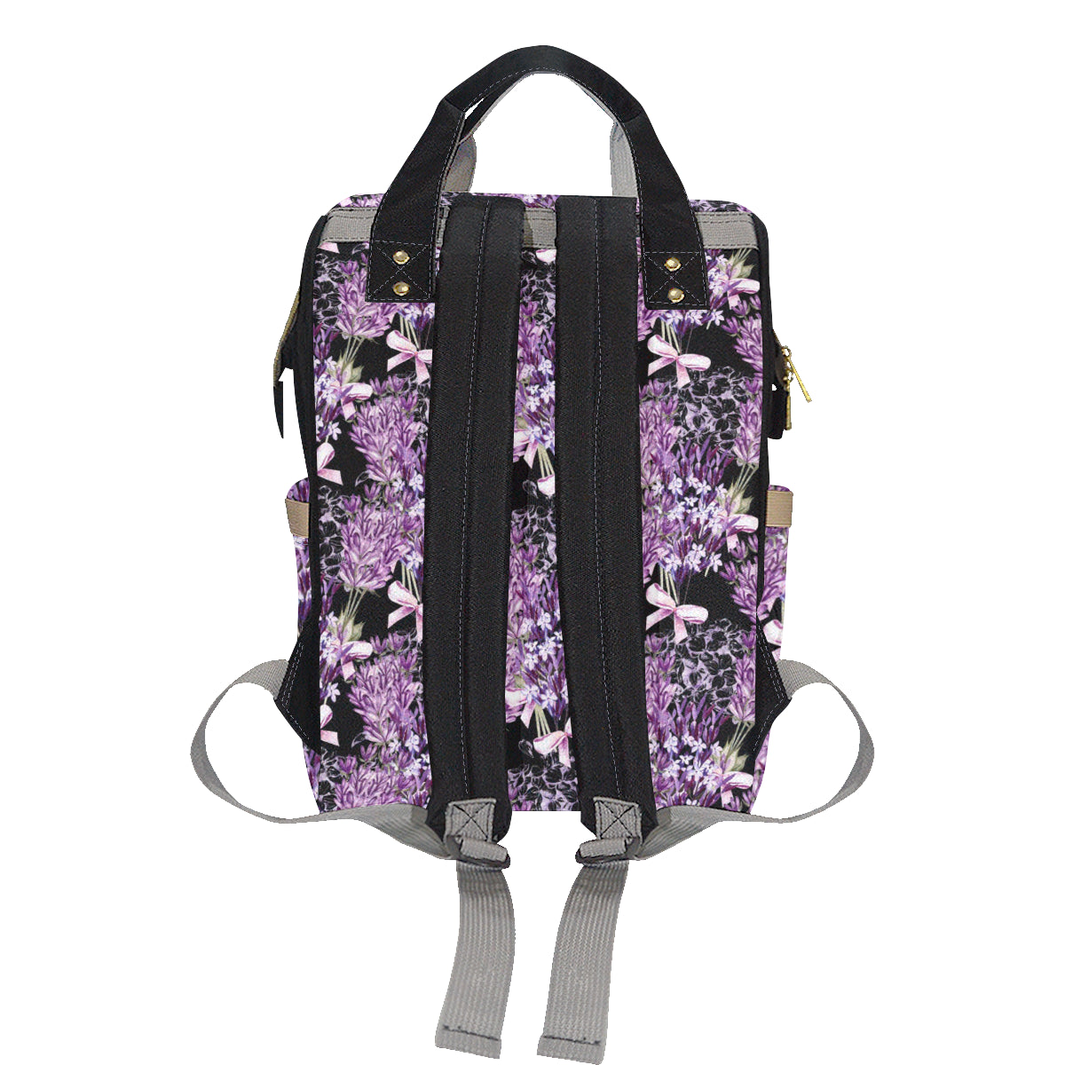 Lavender Pattern Print Design LV06 Diaper Bag Backpack