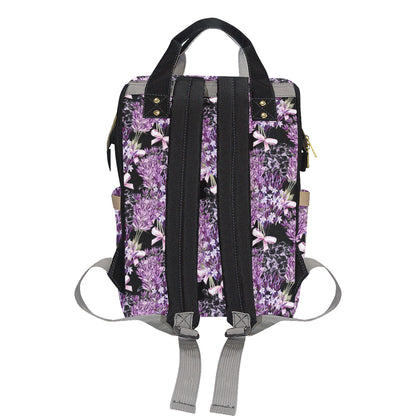 Lavender Pattern Print Design LV06 Diaper Bag Backpack