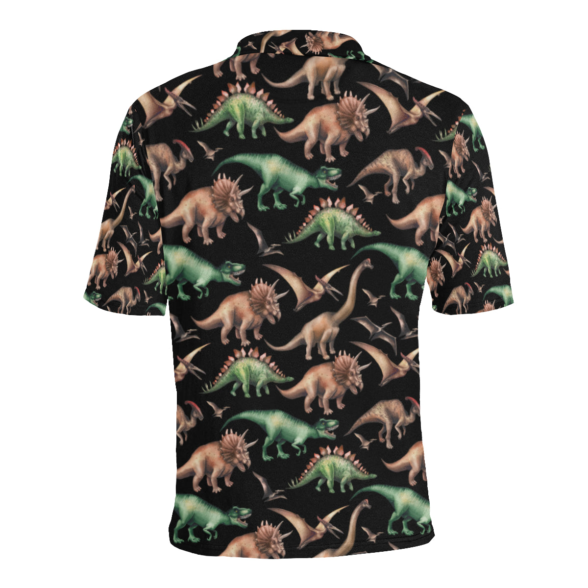 Dinosaur Print Pattern Men Polo Shirt