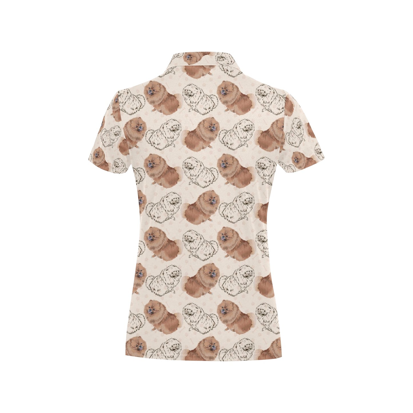 Pomeranians Pattern Print Design A01 Women's Polo Shirt