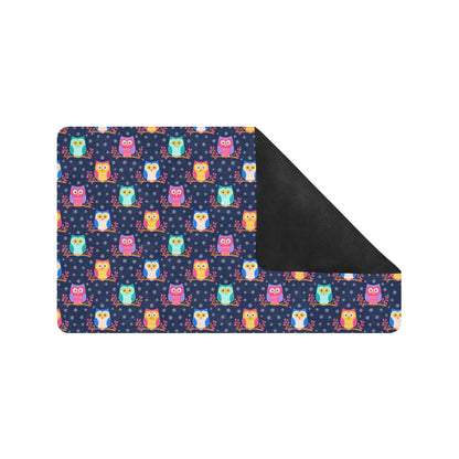 Owl Cute Themed Design Print Rubber Doormat