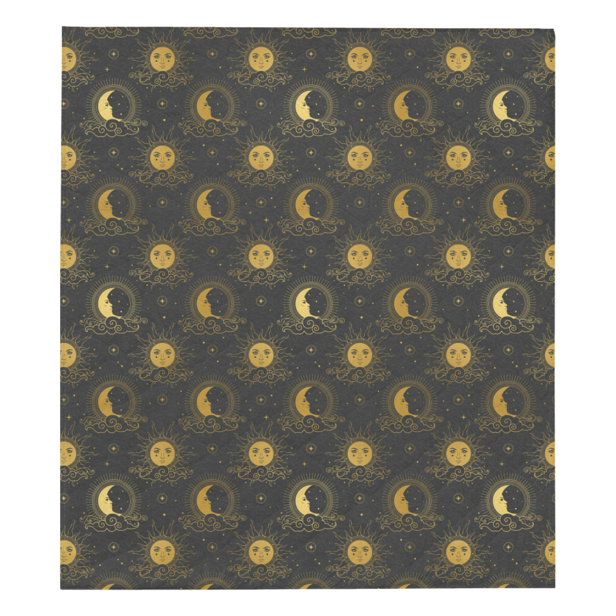 Celestial Moon Sun Pattern Print Design 05 Premium Quilt