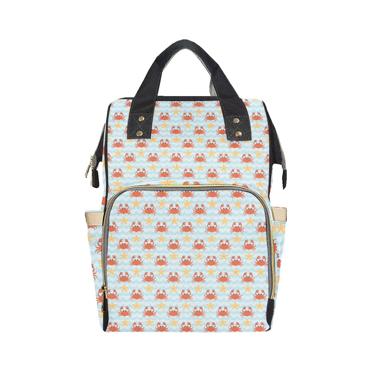 Crab Pattern Print Design 03 Diaper Bag Backpack