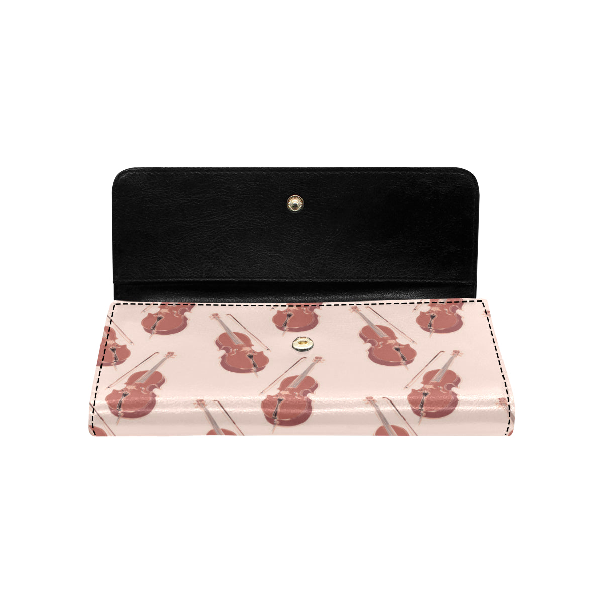 Cello Pattern Print Design 03 Women's Trifold Wallet