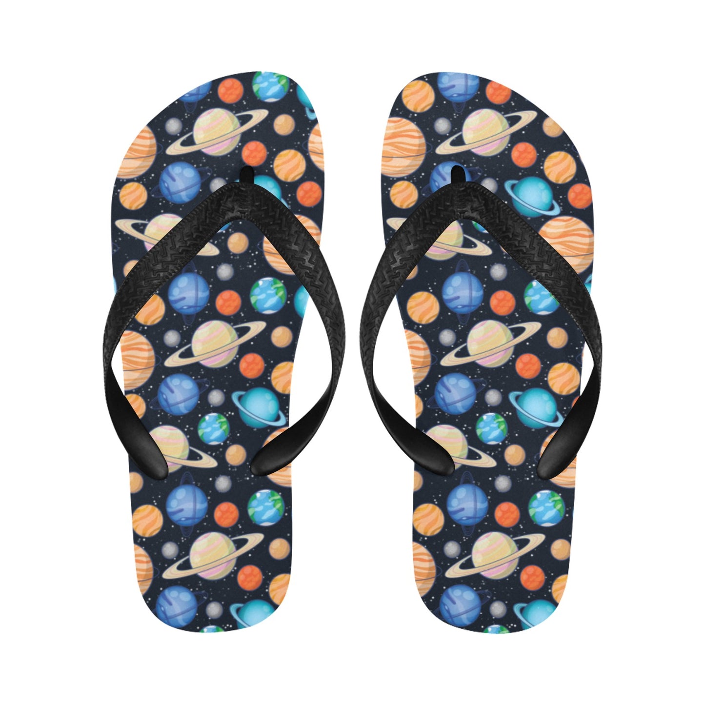 Planet Colorful Print Design LKS301 Flip Flops