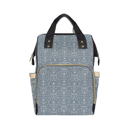 Damask Elegant Teal Print Pattern Diaper Bag Backpack