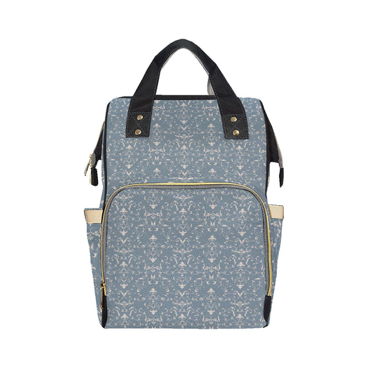 Damask Elegant Teal Print Pattern Diaper Bag Backpack