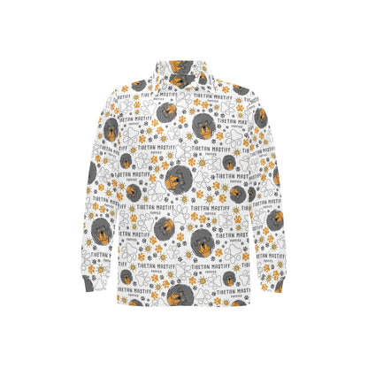 Tibetan Mastiffs Print Design LKS302 Long Sleeve Polo Shirt For Men's