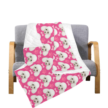 Poodle Pattern Print Design A04 Premium Quilt