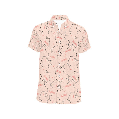 Sagittarius Star Print Design LKS302 Men Short Sleeve Button Up Shirt