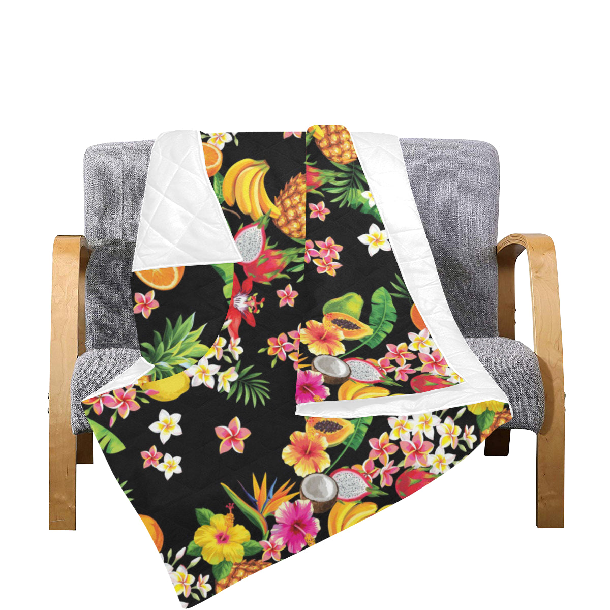 Tropical Fruits Pattern Print Design TF02 Premium Quilt