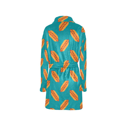 Hot Dog Pattern Print Design 03 Women's Fleece Robe