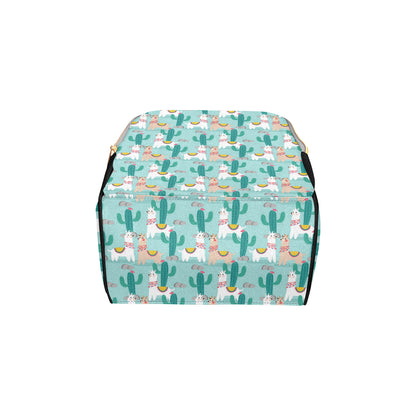 Llama Cactus Pattern Print Design 08 Diaper Bag Backpack