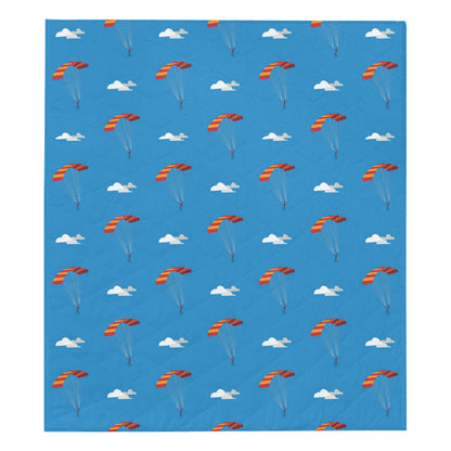 Skydiving Pattern Print Design 02 Premium Quilt