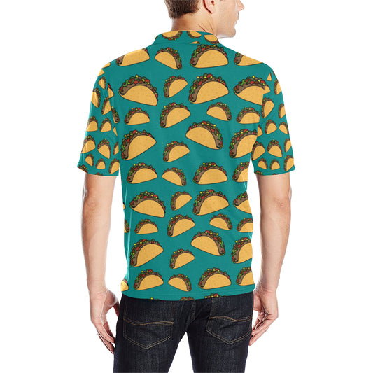 Taco Pattern Print Design TC07 Men Polo Shirt
