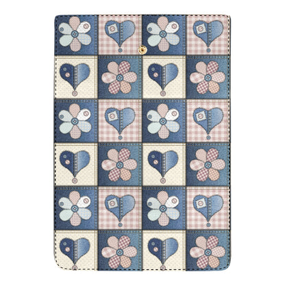 Patchwork Heart Flower Pattern Print Design 01 Women's Trifold Wallet