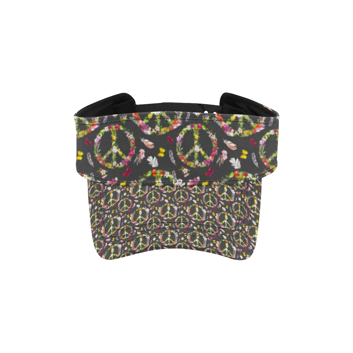 Peace Sign flowers Design Print Unisex Sun Visor