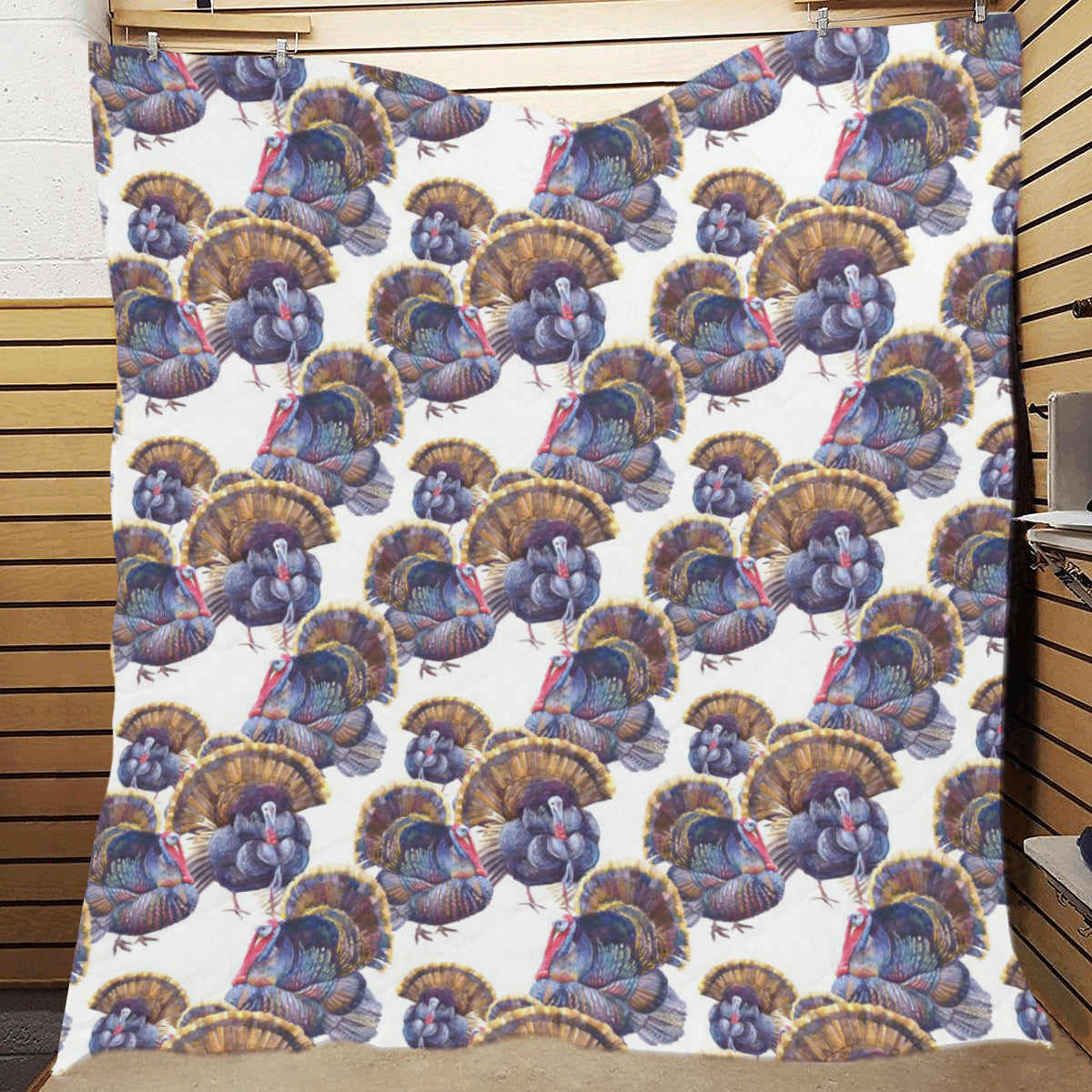 Turkey Pattern Print Design 01 Premium Quilt
