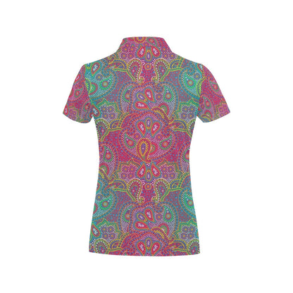 Boho Pattern Print Design 02 Women's Polo Shirt
