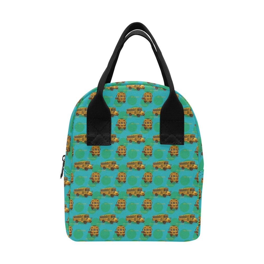 School Bus Print Design LKS308 Insulated Lunch Bag
