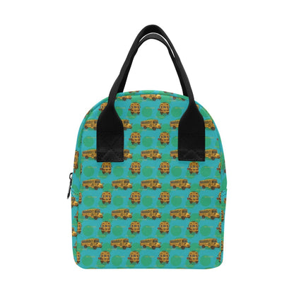 School Bus Print Design LKS308 Insulated Lunch Bag