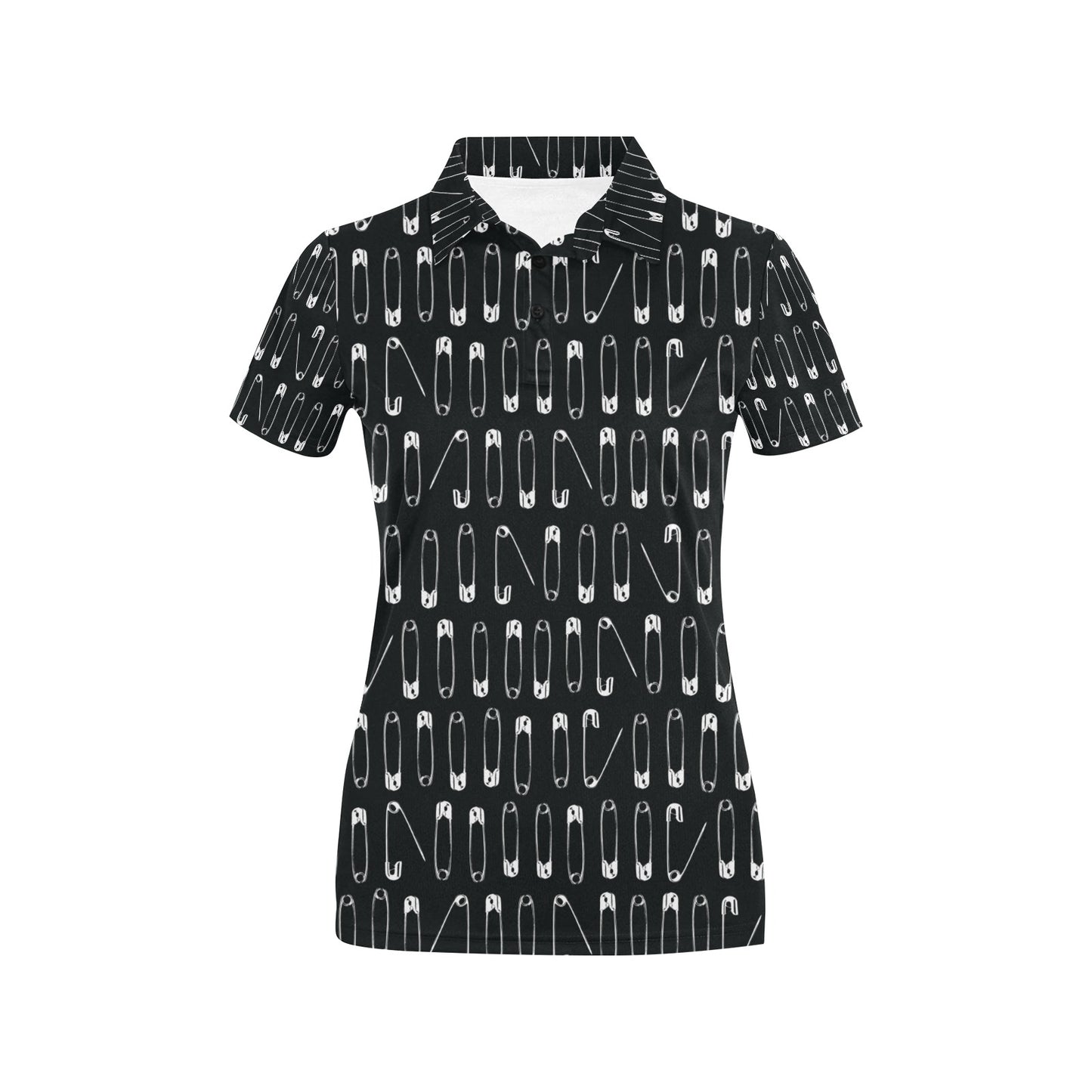 Safety Pin Print Design LKS302 Women's Polo Shirt