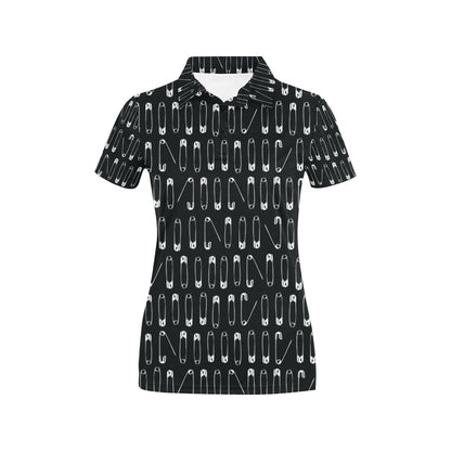 Safety Pin Print Design LKS302 Women's Polo Shirt