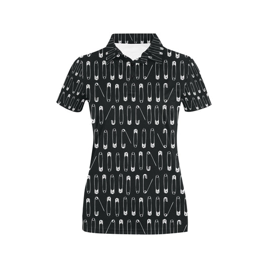 Safety Pin Print Design LKS302 Women's Polo Shirt