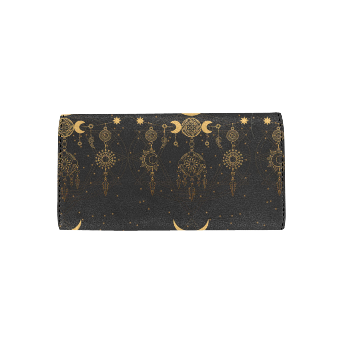 Sun Moon Boho Style Women's Trifold Wallet