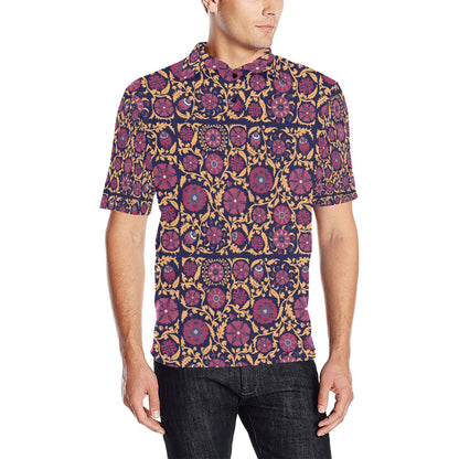 Suzani Print Design LKS303 Men Polo Shirt