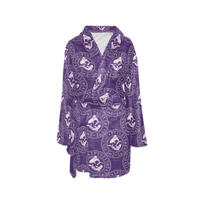 Pisces Pattern Print Design A02 Women's Fleece Robe