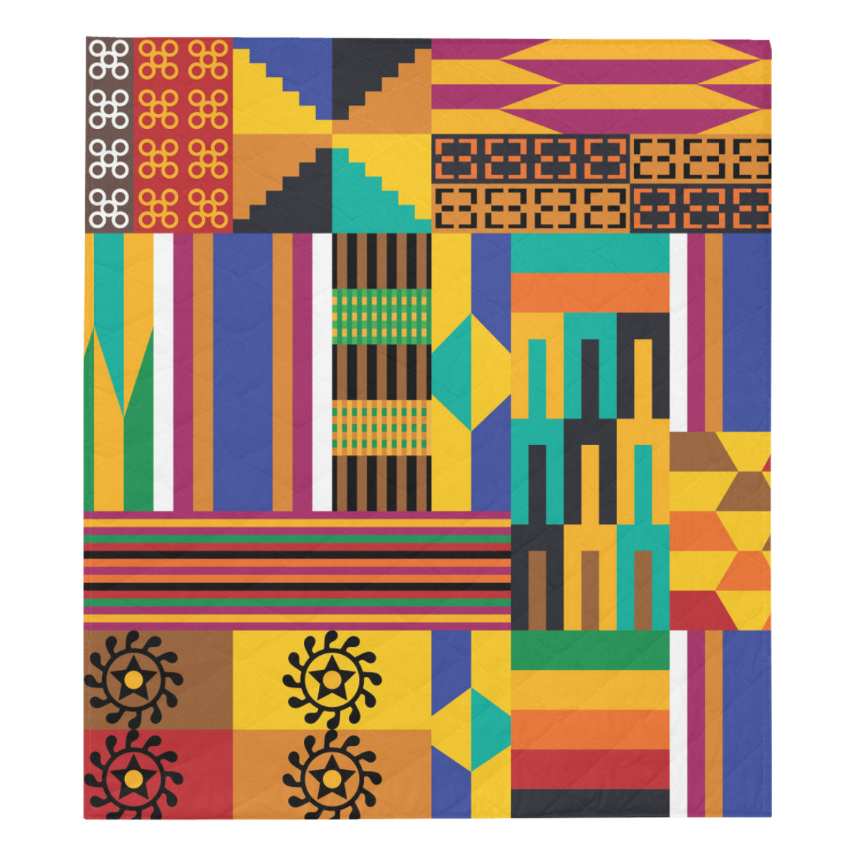 Kente Pattern Print Design 03 Premium Quilt