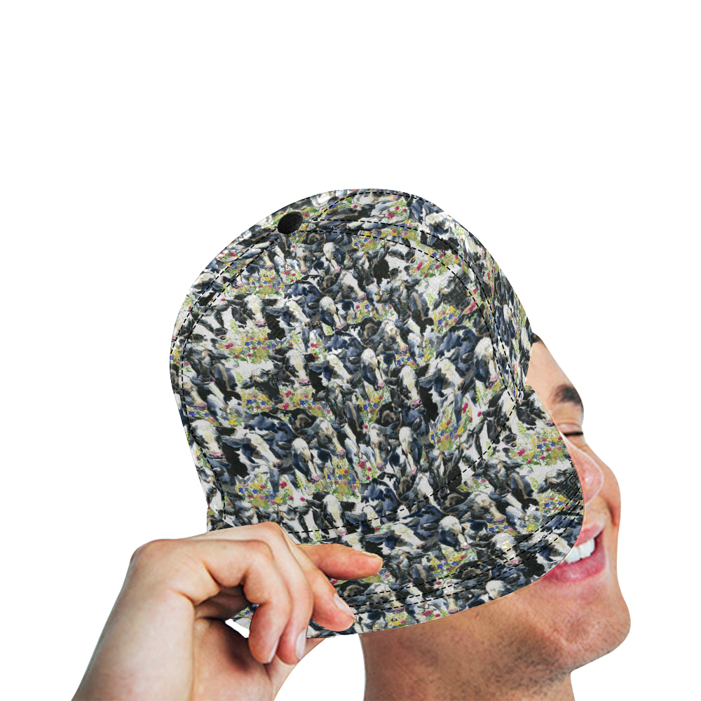 Cow Watercolor Print Pattern Snapback Cap