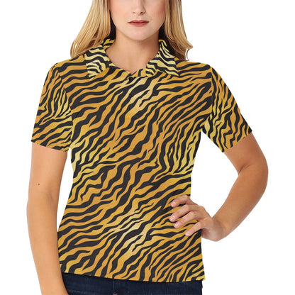 Tiger Print Design LKS302 Women's Polo Shirt