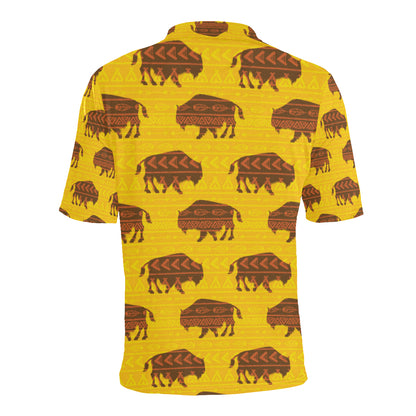 Bison Native Pattern Print Design 01 Men Polo Shirt