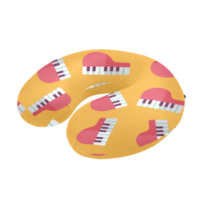 Piano Pattern Print Design 02 U-Shaped Travel Neck Pillow