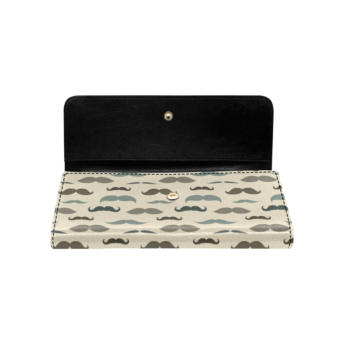 Mustache Pattern Print Design A01 Women's Trifold Wallet