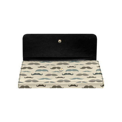 Mustache Pattern Print Design A01 Women's Trifold Wallet