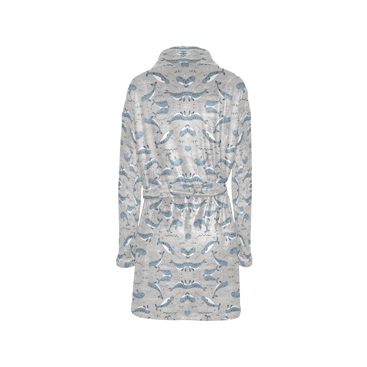 Narwhal Pattern Print Women's Fleece Robe